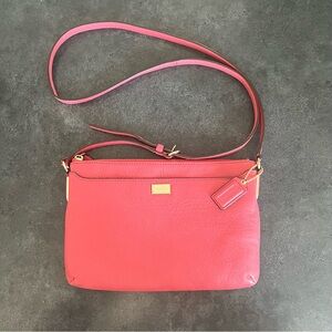 Coach Madison Leather East West Swingpack Scarlet Leather Crossbody Bag